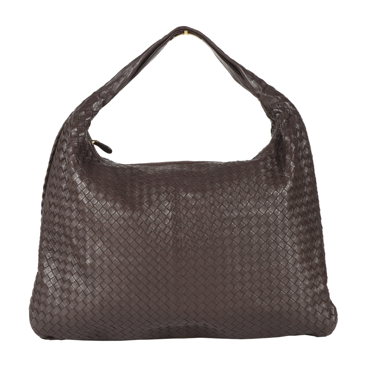 [9.5新]葆蝶家bv女士咖啡色羊皮大号单肩包veneta系列19002607