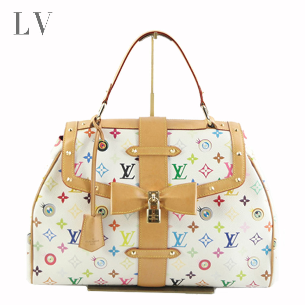 【8新】lv 限量款白三彩蝴蝶结搭扣手提包 b1603100042