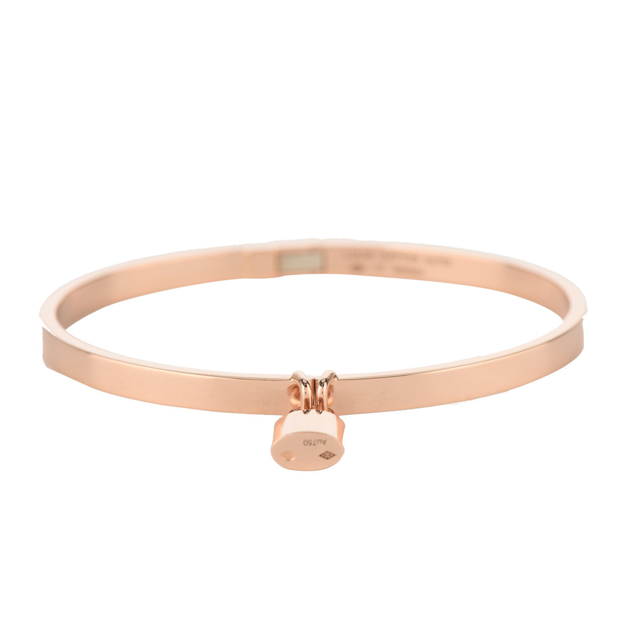 [9.9新]路易威登lv女士750玫瑰金锁头吊坠手镯lockit系列10010772