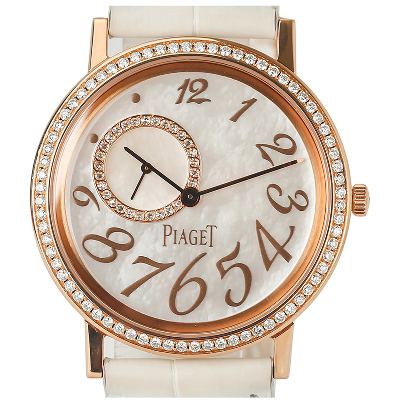 [9.5新]伯爵手动机械女表altiplano系列玫瑰金镶钻