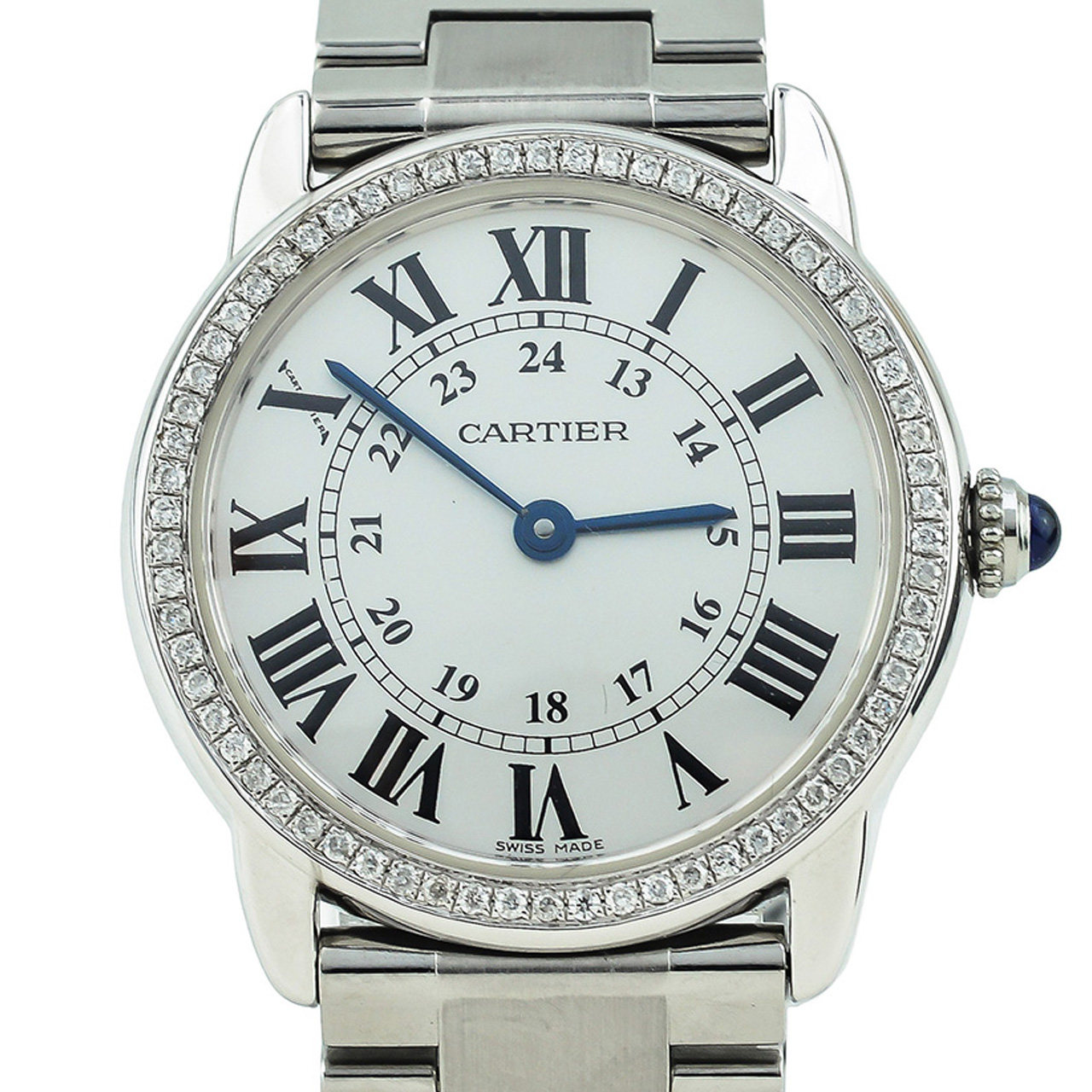 [无保留价][9.5新]卡地亚石英女表伦敦solo系列后镶钻