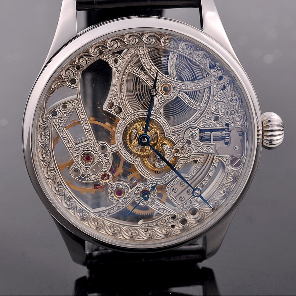 【中古】iwc/万国 葡萄牙系列镂空铂金手动机械男表