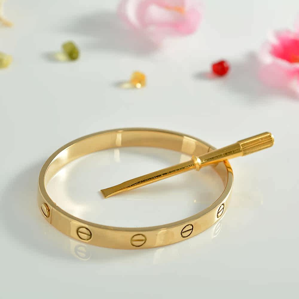 【中古】cartier/卡地亚 love 18k黄金闭口手镯 尺寸17号