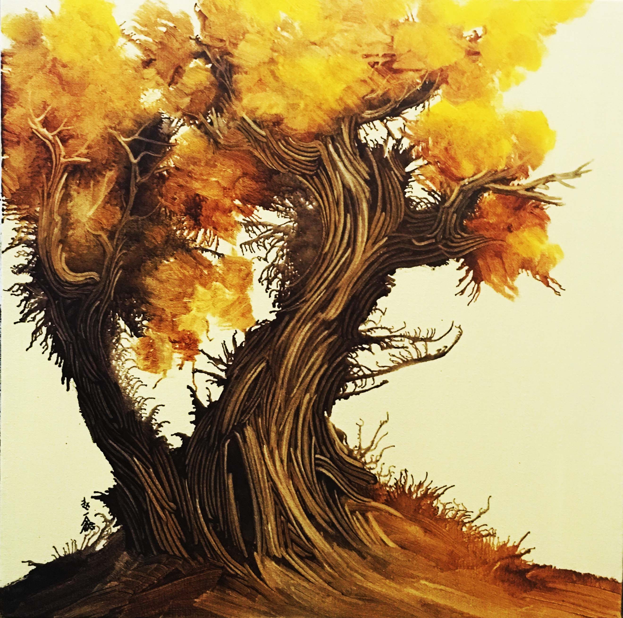 赵一鑫油画作品《胡杨系列》天津美院