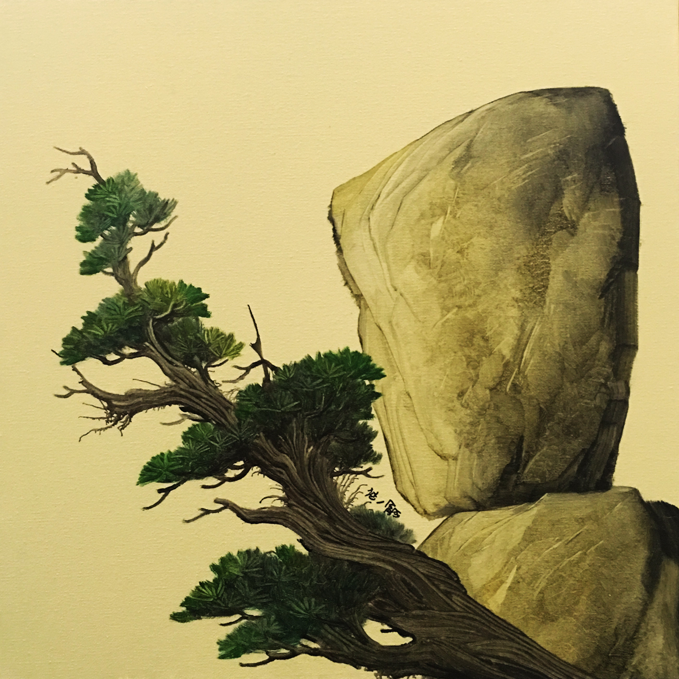 赵一鑫油画作品《古松系列》天津美院