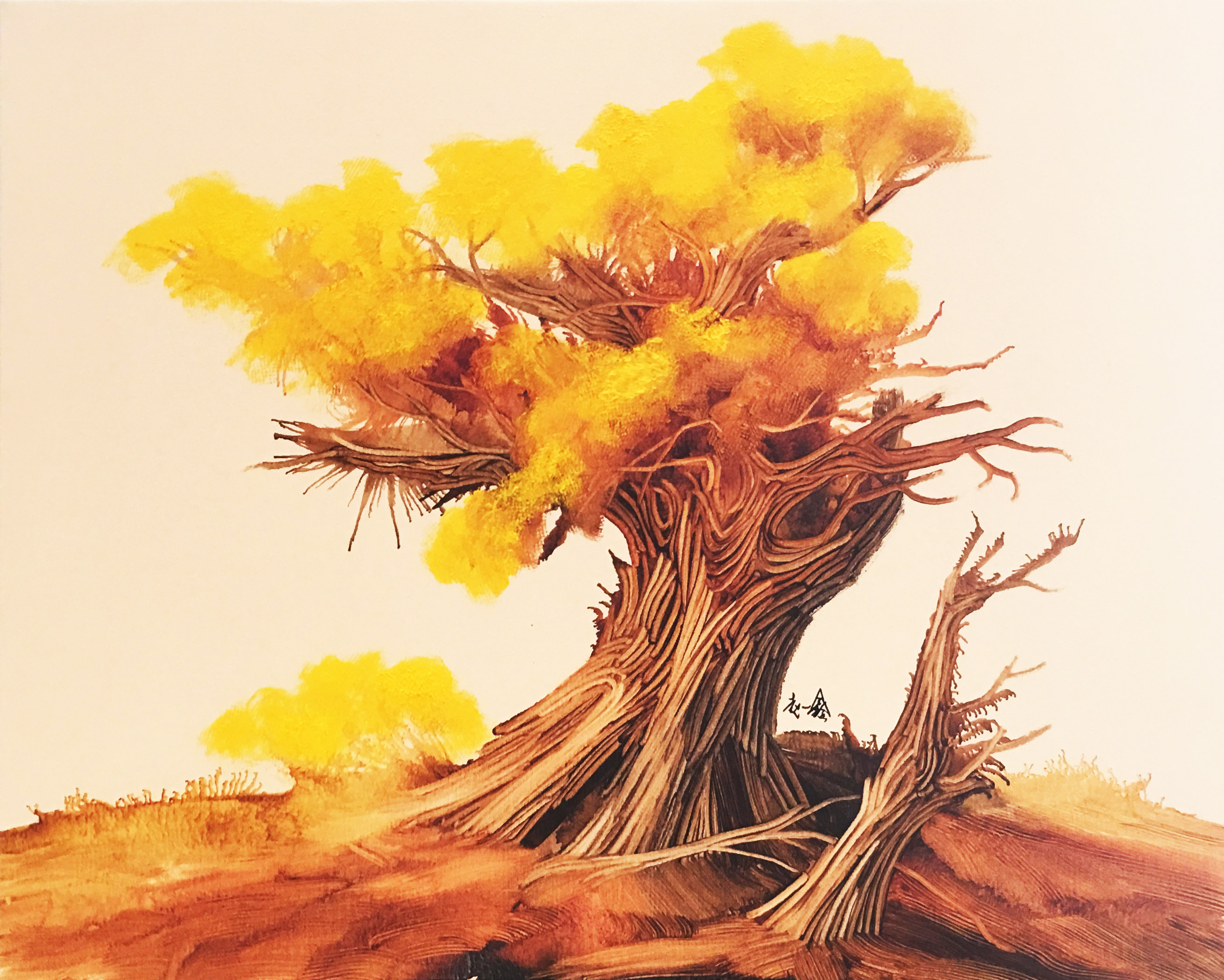 赵一鑫油画作品《胡杨系列》天津美院
