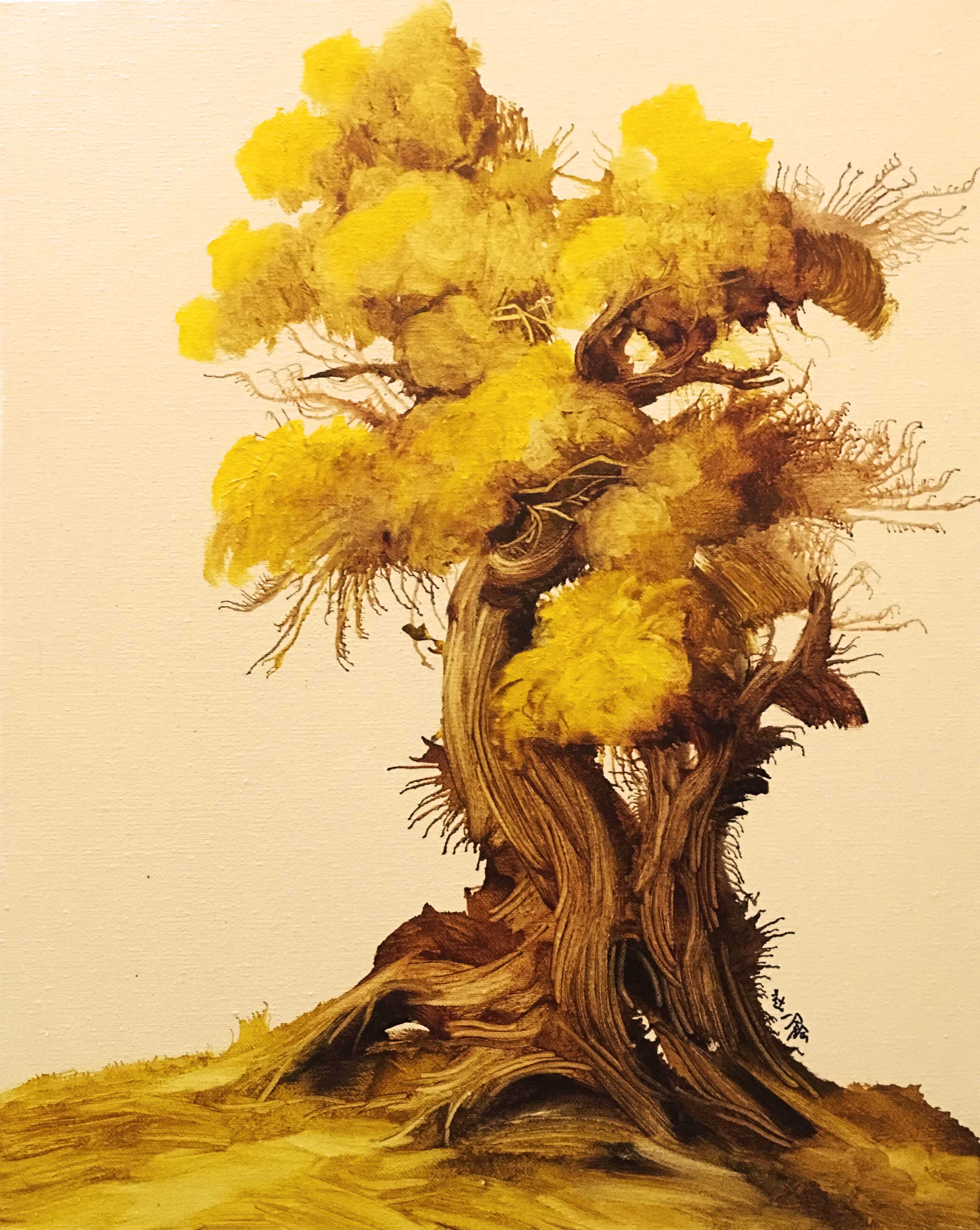 赵一鑫油画作品《胡杨系列》天津美院