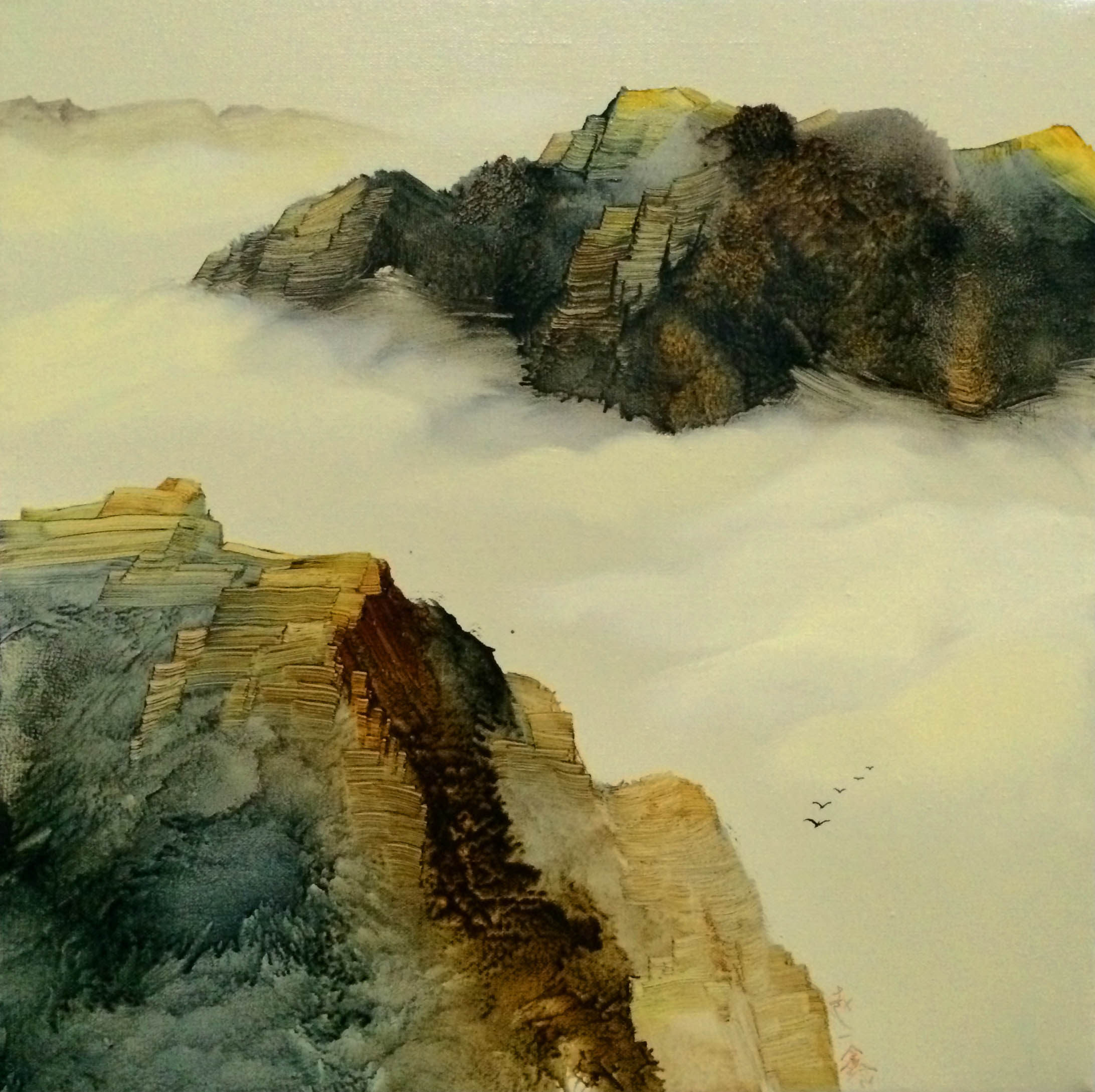 赵一鑫油画作品《黄山云海系列》天津美院