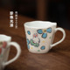 同合日本进口夕立窑珍珠兔马克杯日式珠光釉樱花兔子茶杯咖啡杯