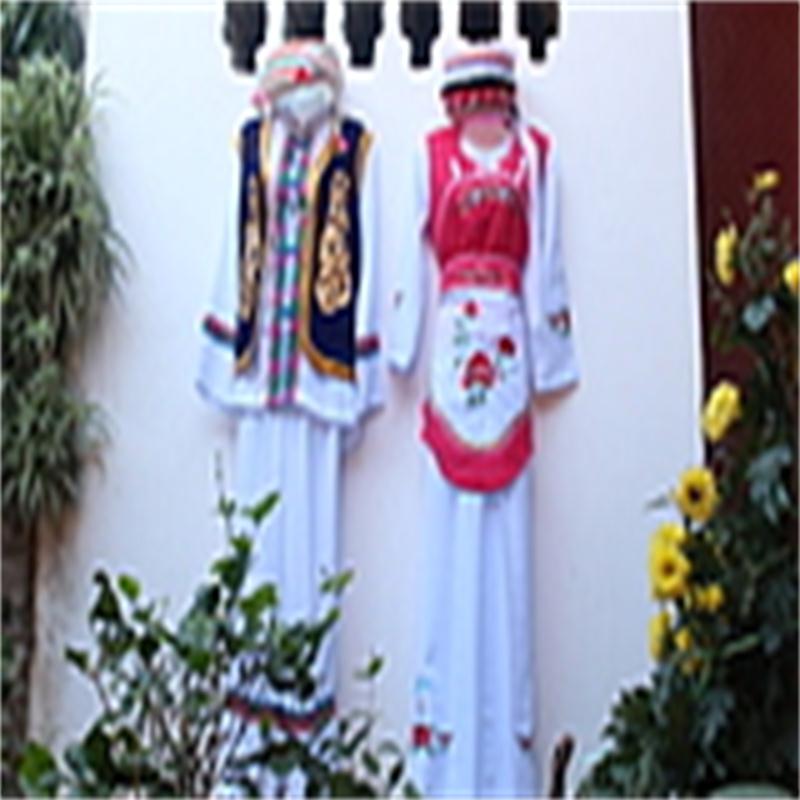 云南少数民族服装大理白族演出服玫红色适合成人男女生舞蹈服包邮