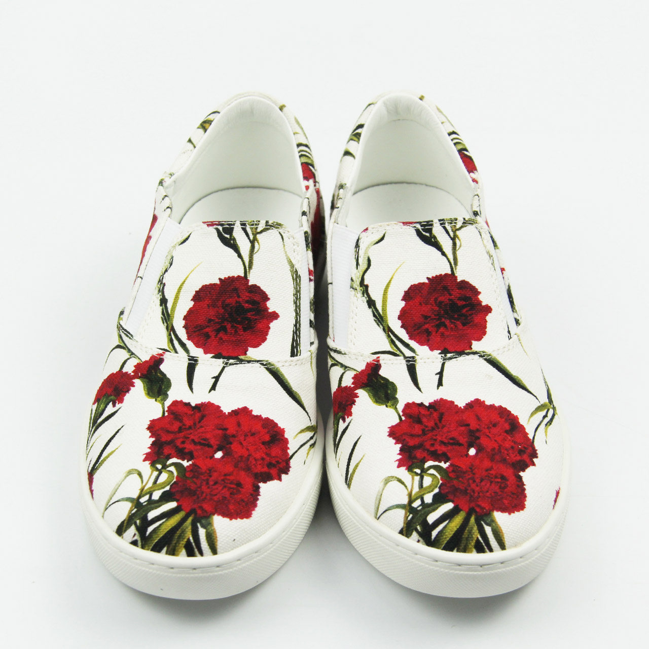 [98新]dg杜嘉班纳帆布玫瑰花图案男士休闲鞋39.5码