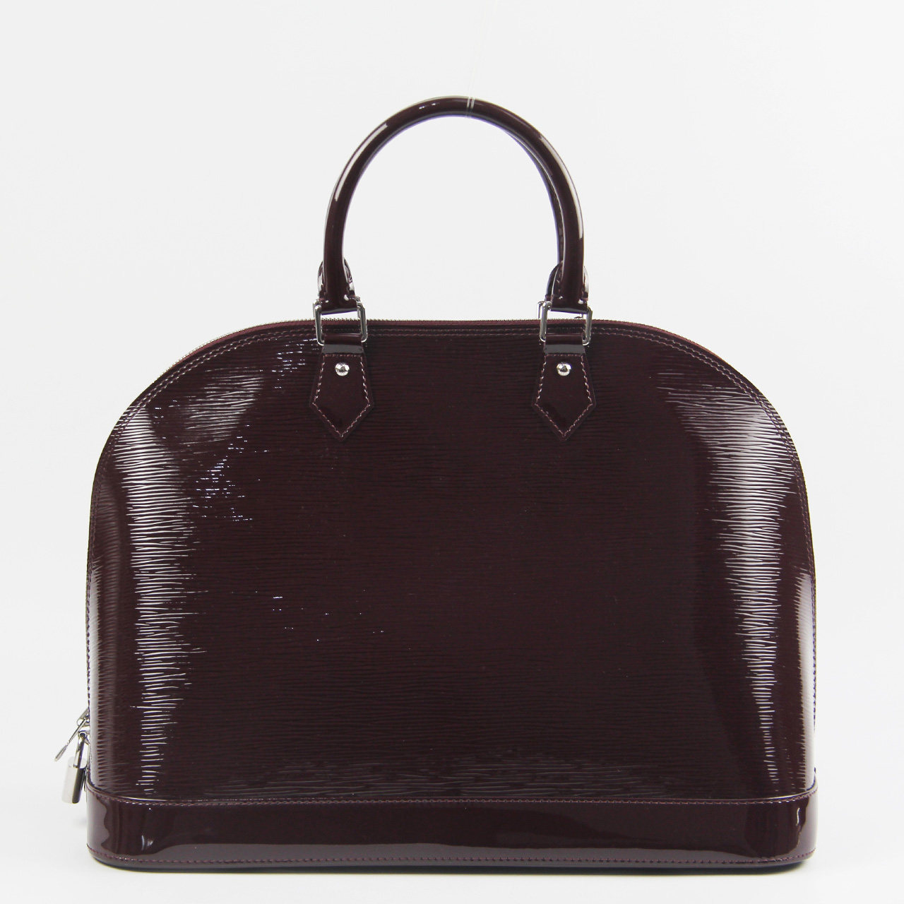 [9.8成新]lv路易威登酒红色水波纹亮皮alma大号女士手提包