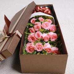 长沙鲜花店送花同城鲜花速递红香槟玫瑰花束礼盒元旦生日送花上门