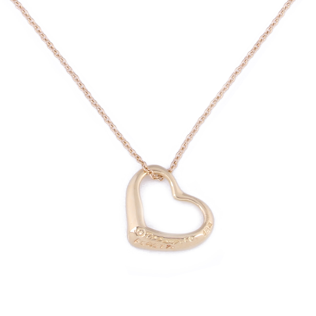 【9.5新】tiffany/蒂芙尼 经典款 爱心形 750 黄金 项链