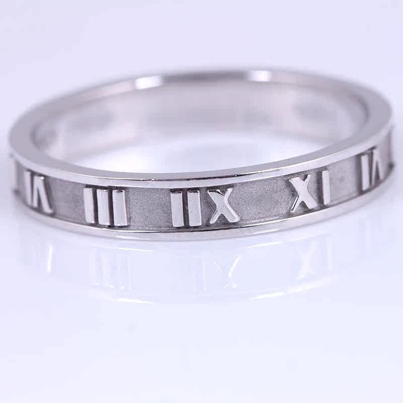 【9.0新】tiffany/蒂芙尼 atlas系列经典罗马数字戒指63