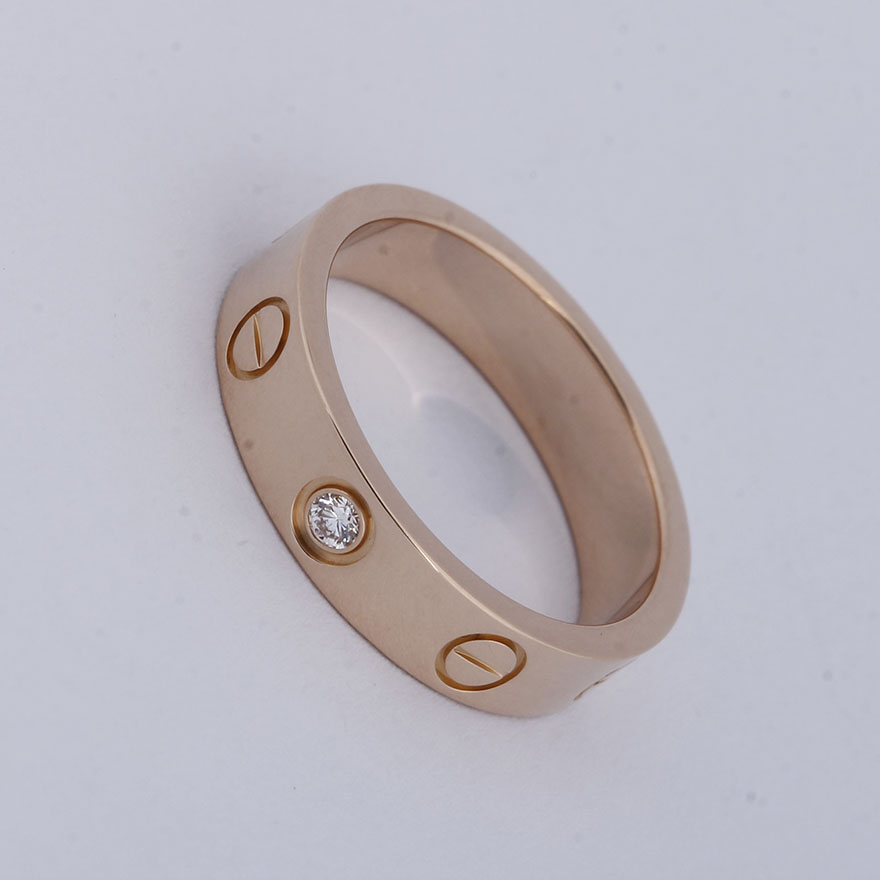 [9.5新]卡地亚cartier中性750玫瑰金戒指47#171213754