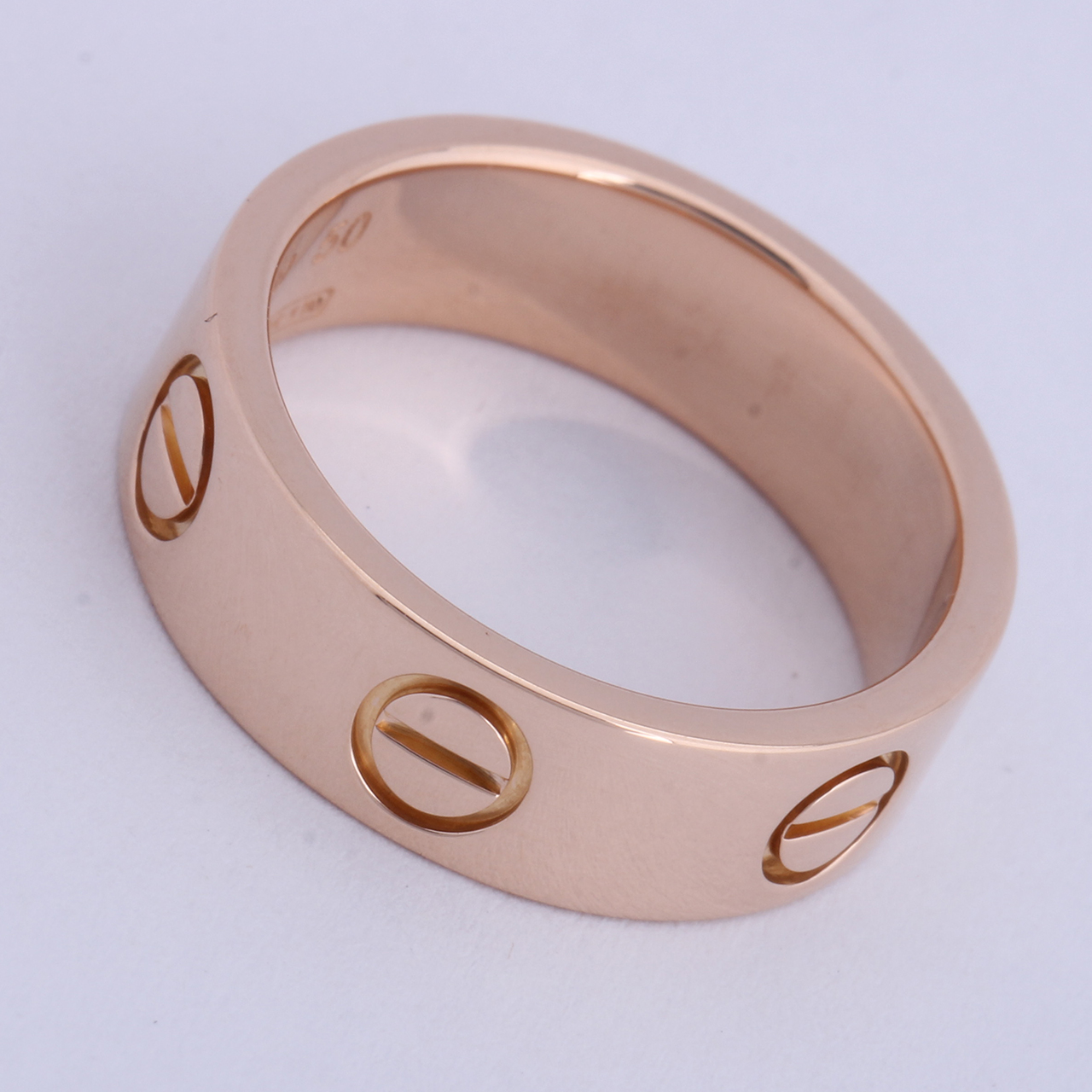 [9.5新]卡地亚cartier750玫瑰金宽版love戒指50#161211455