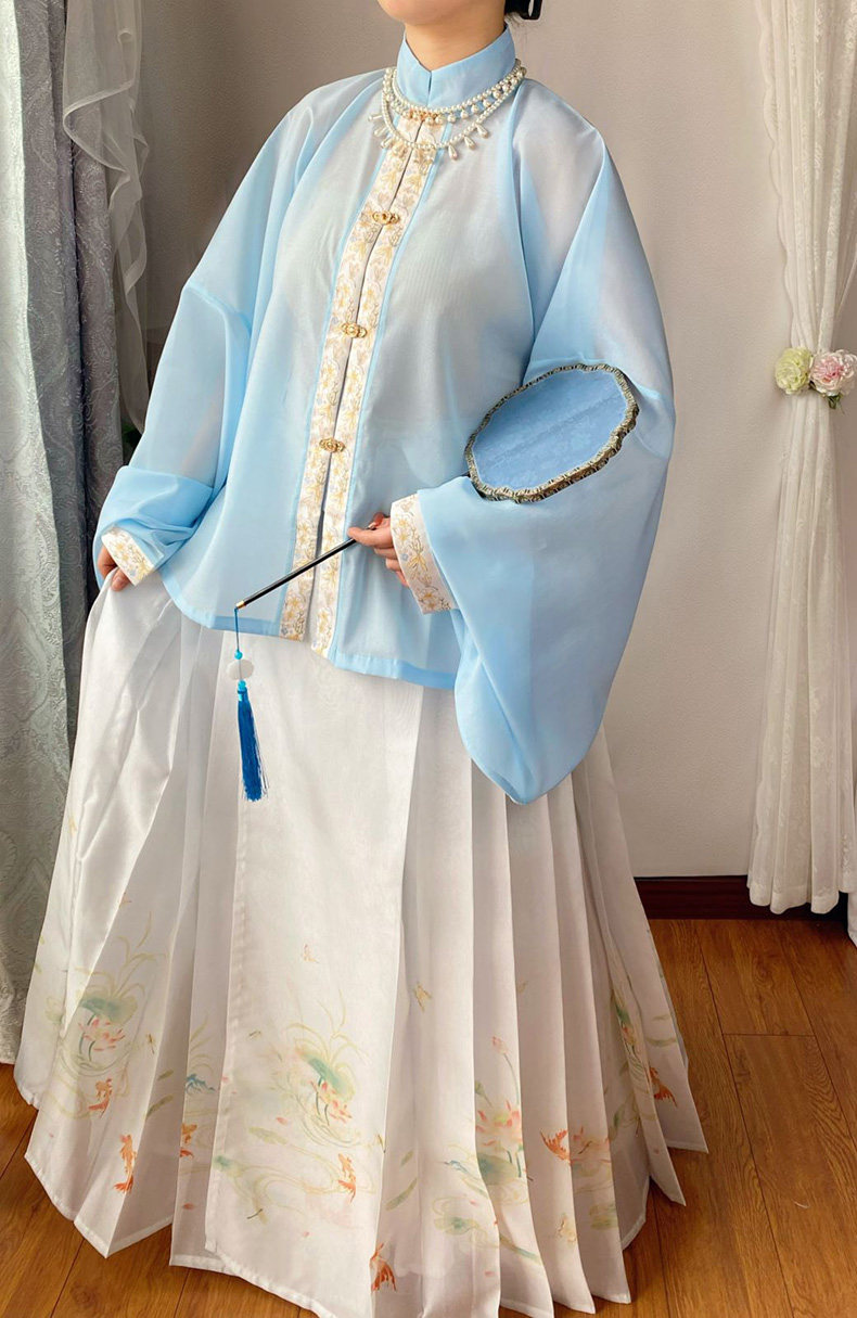 南知意《锦荷》立领对襟琵琶袖 马面裙 明制汉服女春夏日常女装