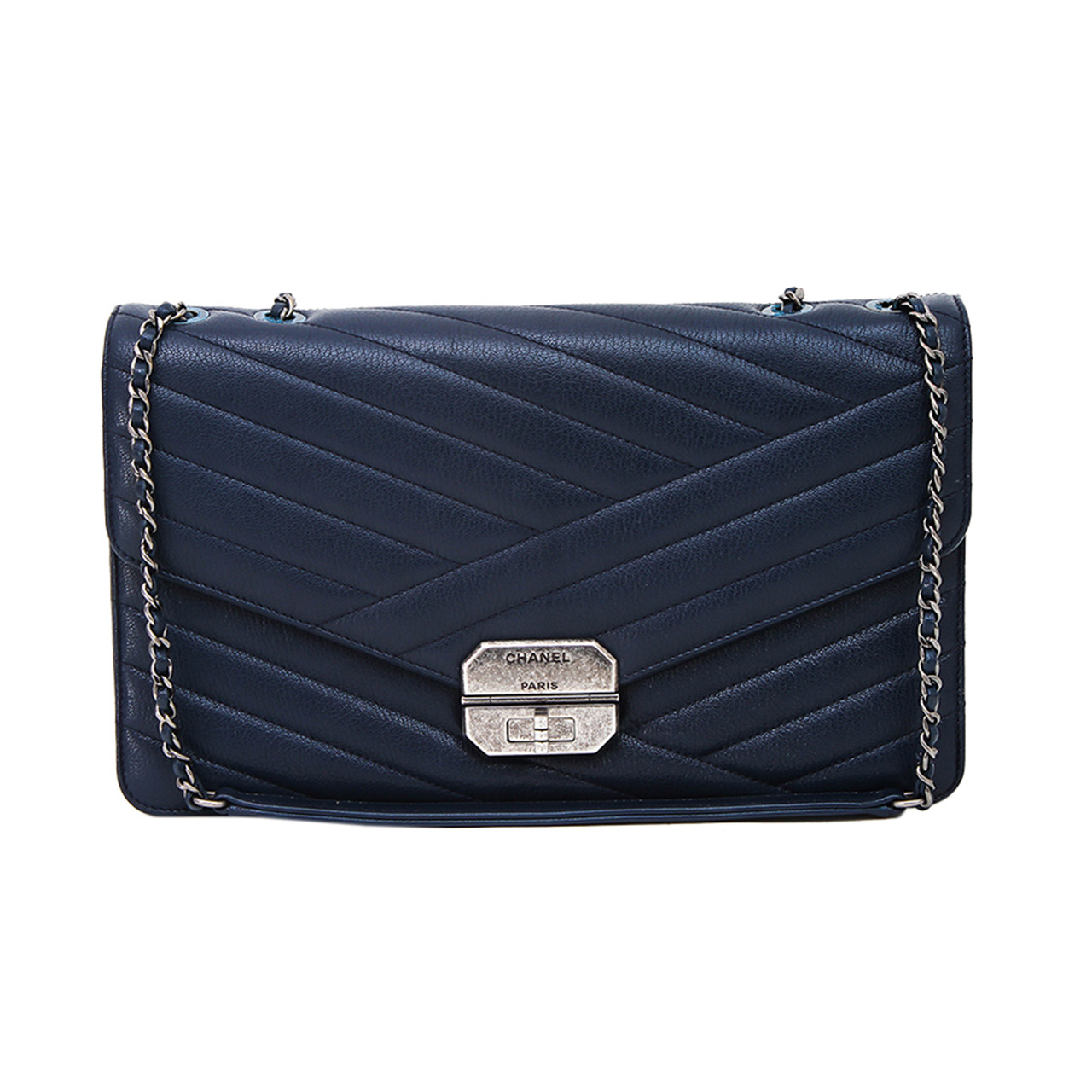 9新]香奈儿channel女士2.55信封包牛皮做旧款手提单肩斜挎包