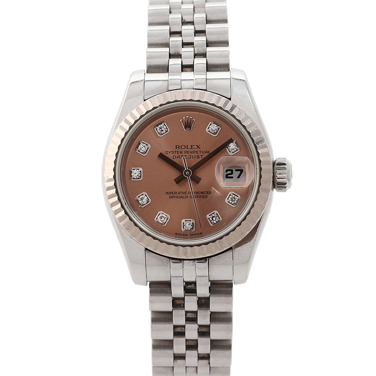 [9.0新]劳力士 女士 女装日志型 179174粉盘镶钻 自动机械