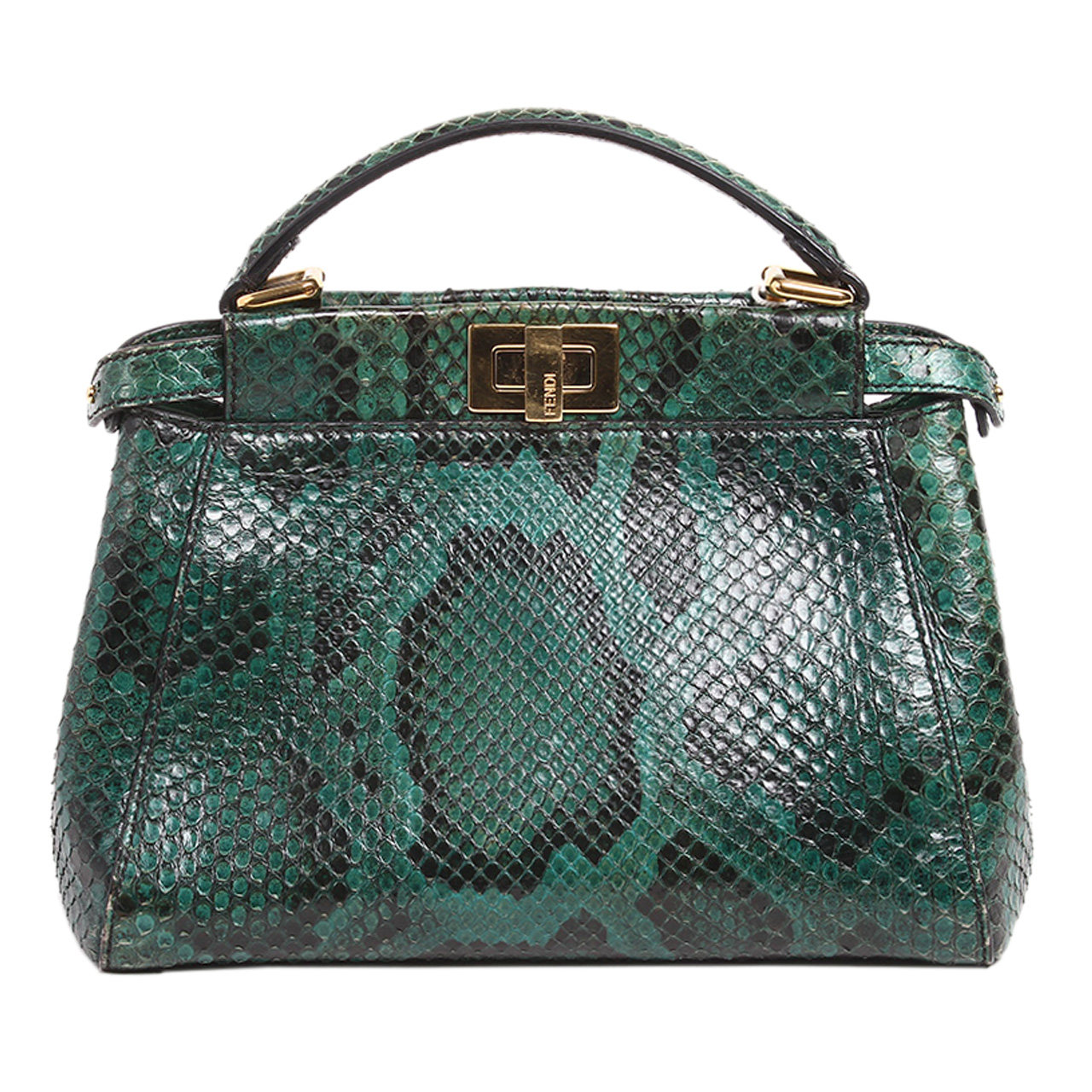 [9.5新]芬迪fendi女士蛇皮peekaboo手提单肩斜挎包