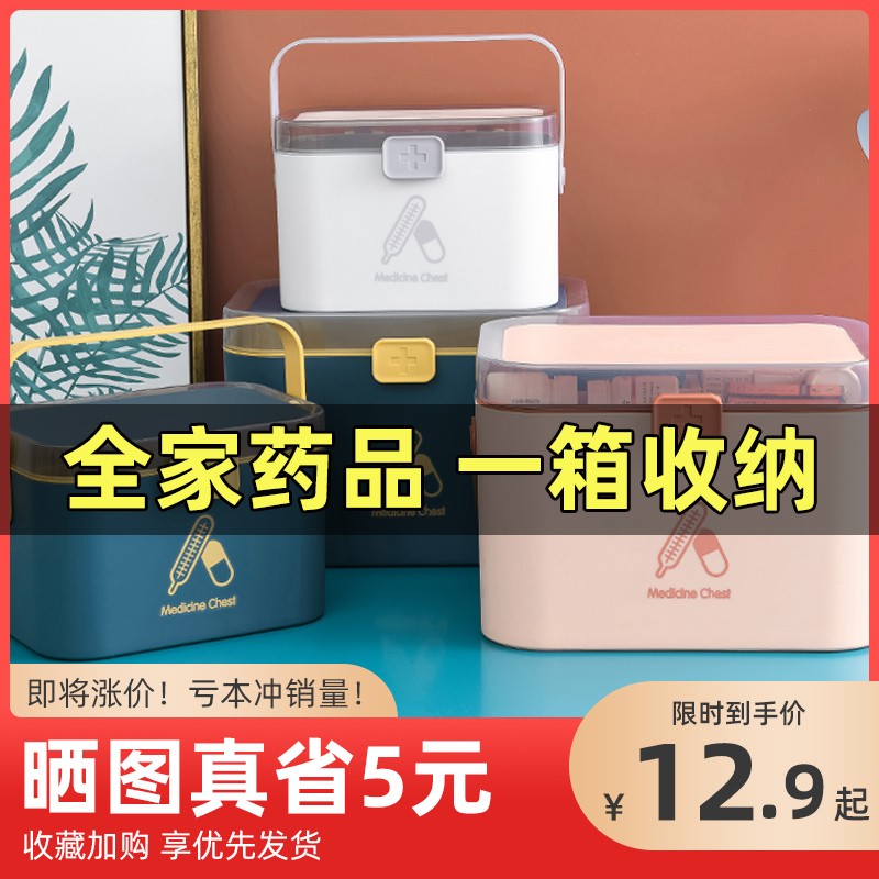 小型家用医药箱家庭装收纳盒家用超大容量多层宿舍网红药物急救箱在类目 收纳整理, 家庭收纳用具, 储物箱, 医药箱中 - 来自Buy2taobao.com提供专业的淘宝代购服务