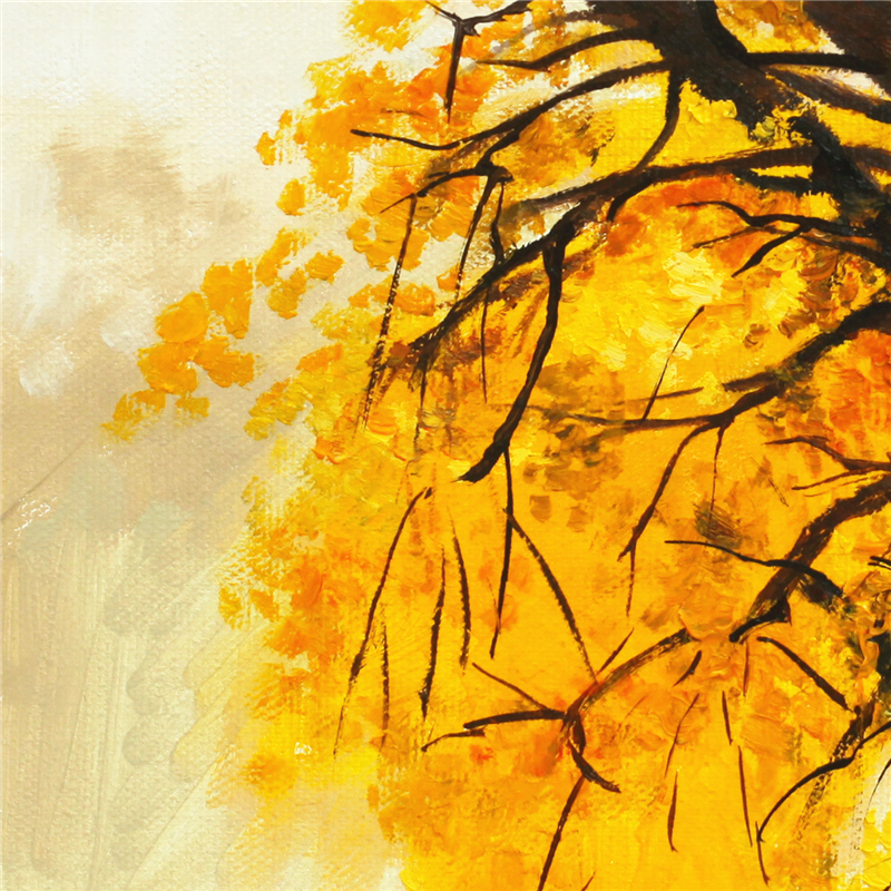 马洪秀《银杏树》油画|原作|孤品|强烈推荐