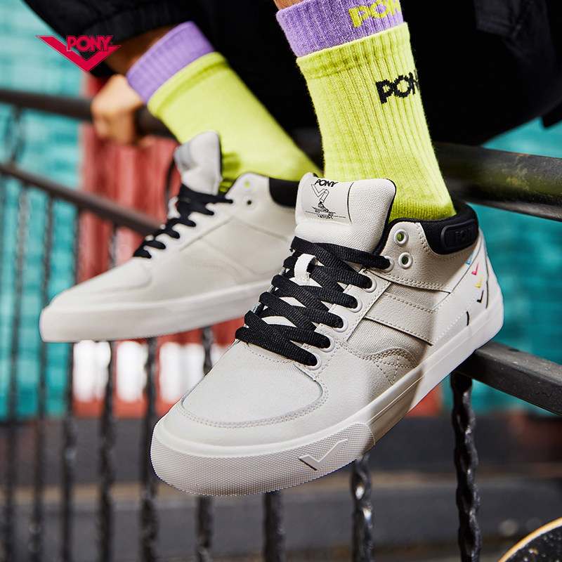 小婷婷的鞋铺-pony波尼高帮板鞋男女情侣款2021秋冬潮流百搭运动休闲
