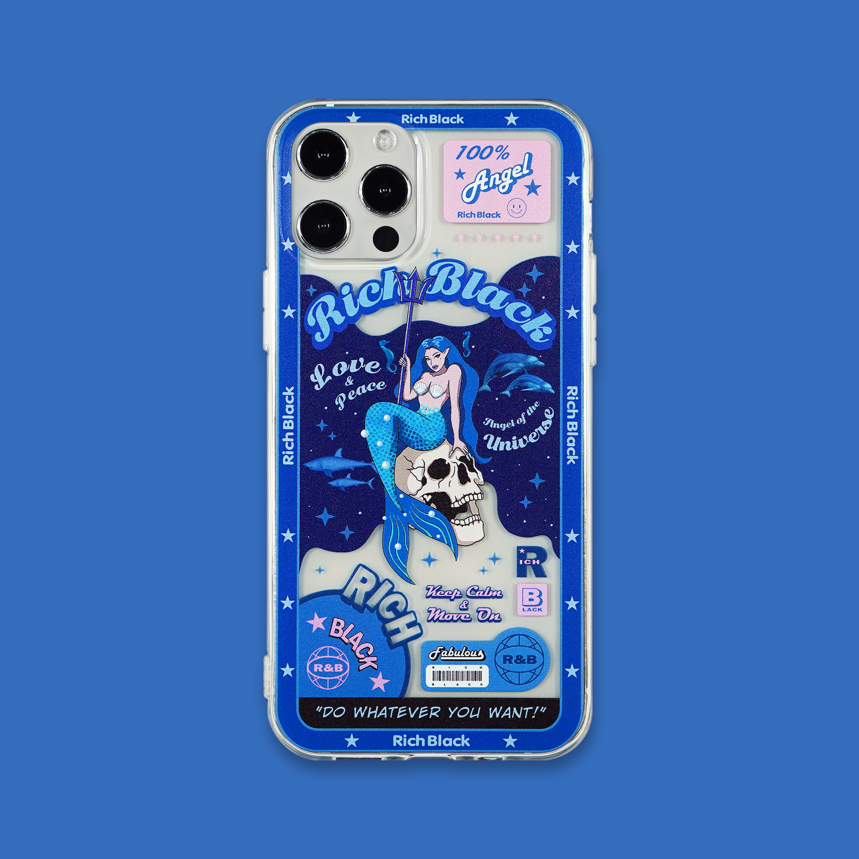 richblack原创设计 蓝色海洋人鱼姬手机壳适用于iphone13promax12
