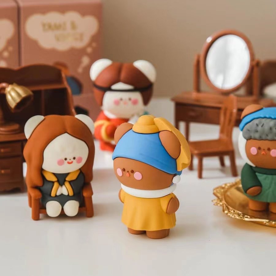 treeinart趣味名画潮玩惊喜盲盒梵高蒙娜丽莎桌面车载可爱少女心