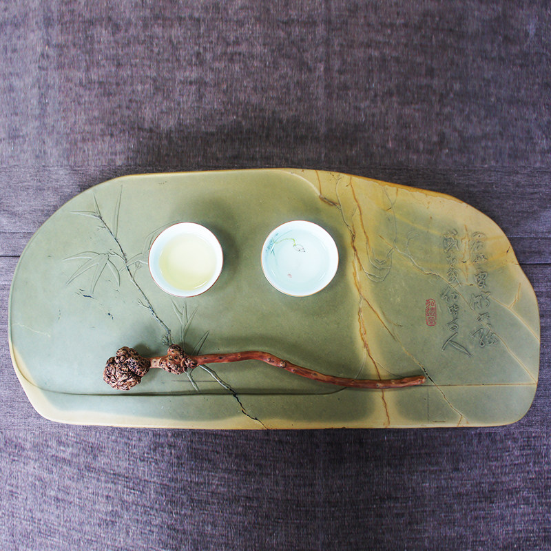 绿端茶盘 《青竹》 湿盘