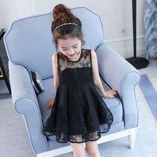 女童连衣裙夏装2024新款韩版洋气女孩蕾丝裙子中大童装儿童公主裙