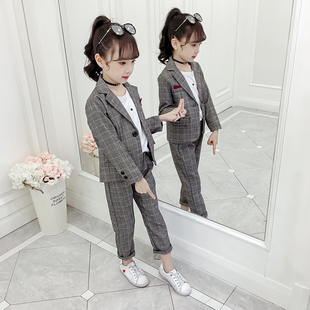女童西装外套韩版儿童小西服套装2024春秋韩版儿童中大童洋气套装