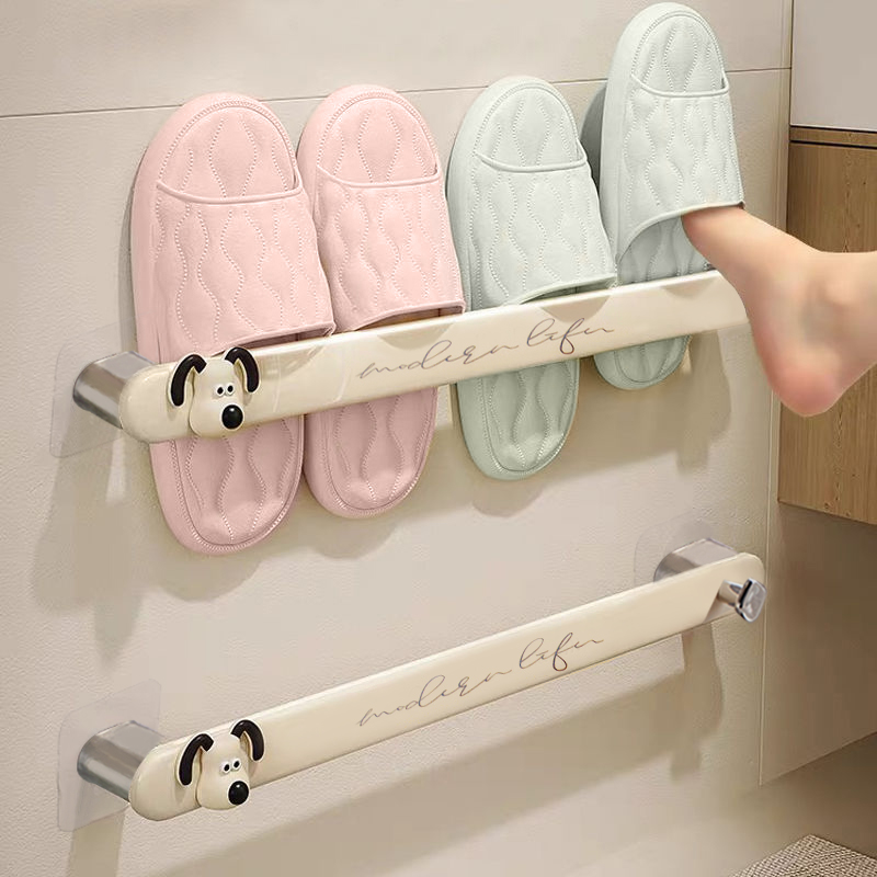 浴室免打孔拖鞋架卫生间置物架鞋子收纳神器厕所壁挂挂架沥水架子