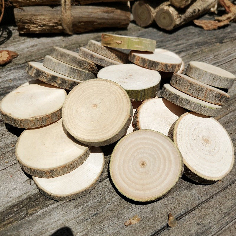 木片圆木片杉木头片diy手绘家居年轮沙盘装饰摆设学生儿童手工