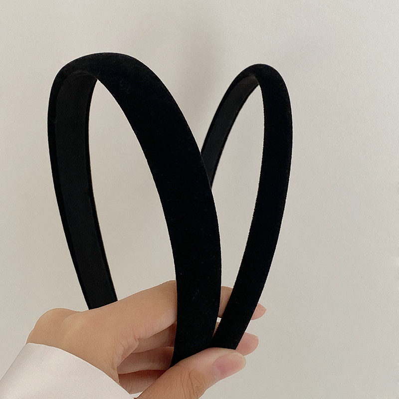 doudoustore黑色丝绒质感发卡发箍韩版防滑压发头箍发饰复古发夹
