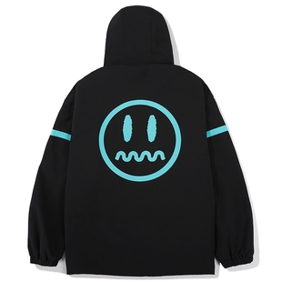 beaster官方 小恶魔鬼脸工装夹克撞色拼接国潮牌休闲连帽男士外套 券
