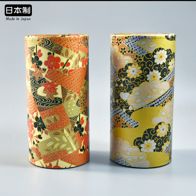 日本进口茶叶罐盒日东茶罐黄金绘日式复古收纳密封家用储物罐茶桶
