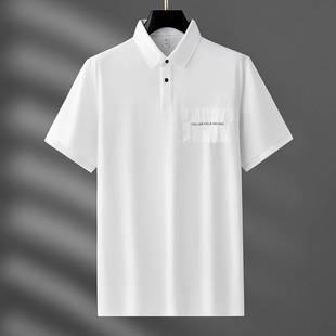 官方潮牌男士t恤短袖2024新款夏季潮流设计感 拼接polo衫黑色休闲