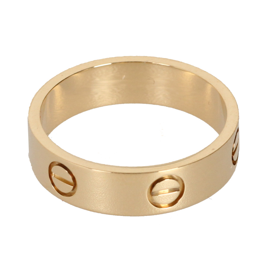 [9.8新] cartier/卡地亚 750黄金宽版60号男士戒指