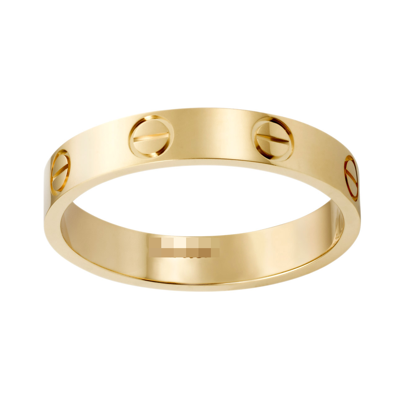 [9.9新]卡地亚cartier女士750黄金窄版54号戒指带盒证票