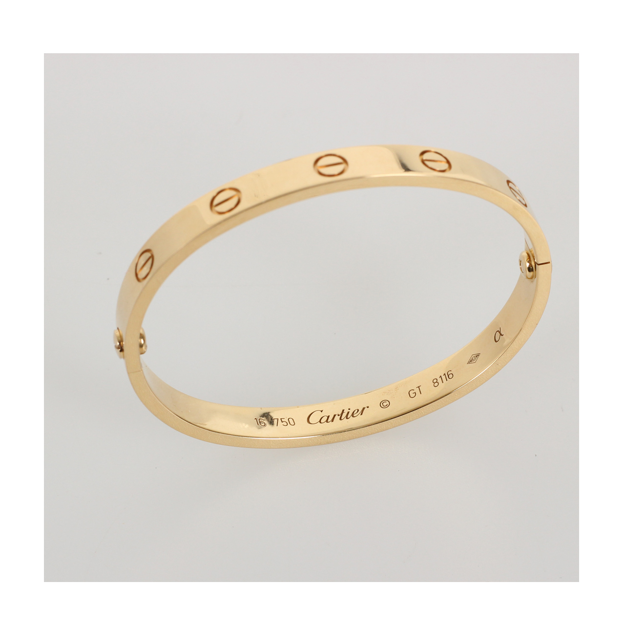 [9.5新] cartier/卡地亚 750黄金闭口16号女士手镯