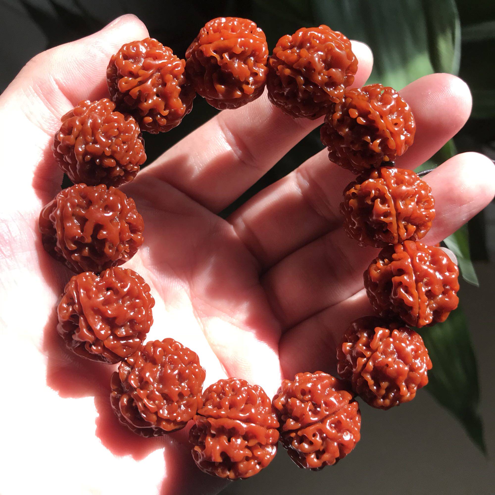 尼泊尔机刷大金刚菩提子佛珠手链手串男女款文玩玉化包浆成品五瓣