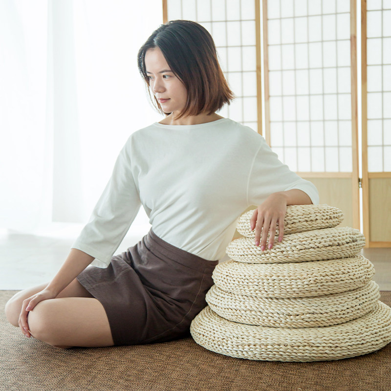 草蒲团_草编榻榻米垫茶道地上坐垫打坐拜佛垫加厚禅修垫禅坐坐垫蒲垫