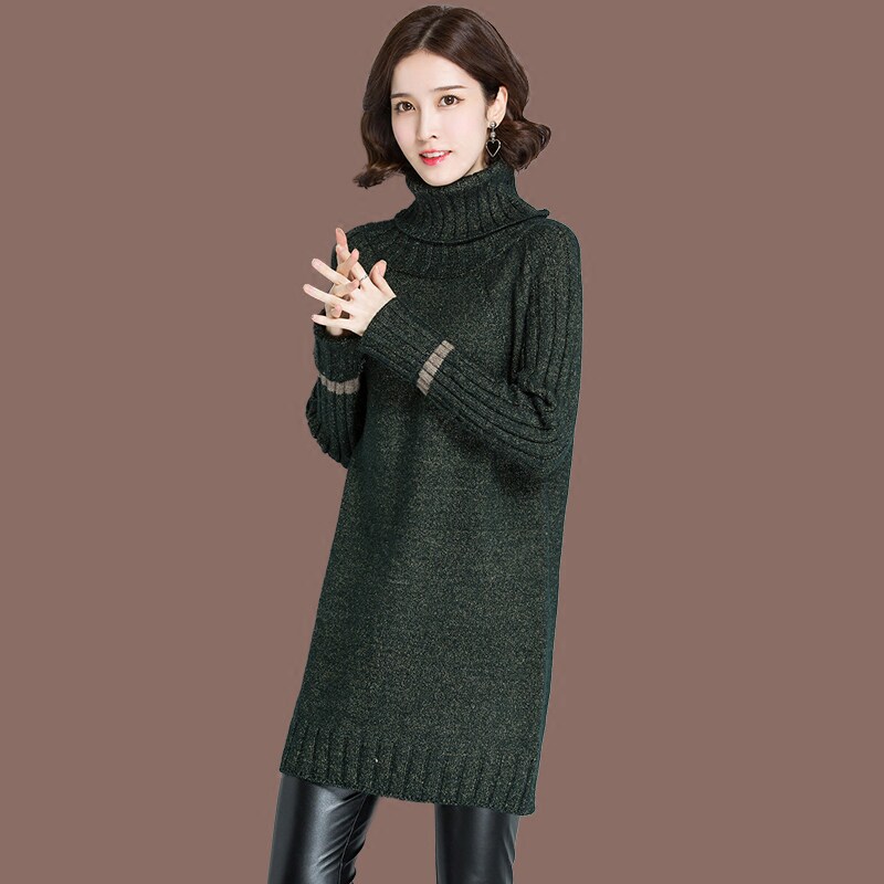 网红毛衣女套头加厚中长款宽松大款毛衣秋冬韩版百搭显瘦针织打底