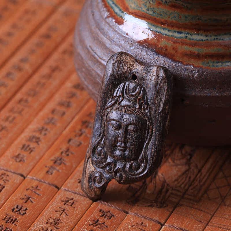 精品达拉干沉香观音挂件 4.44g 全沉水 油性饱满 手工雕刻