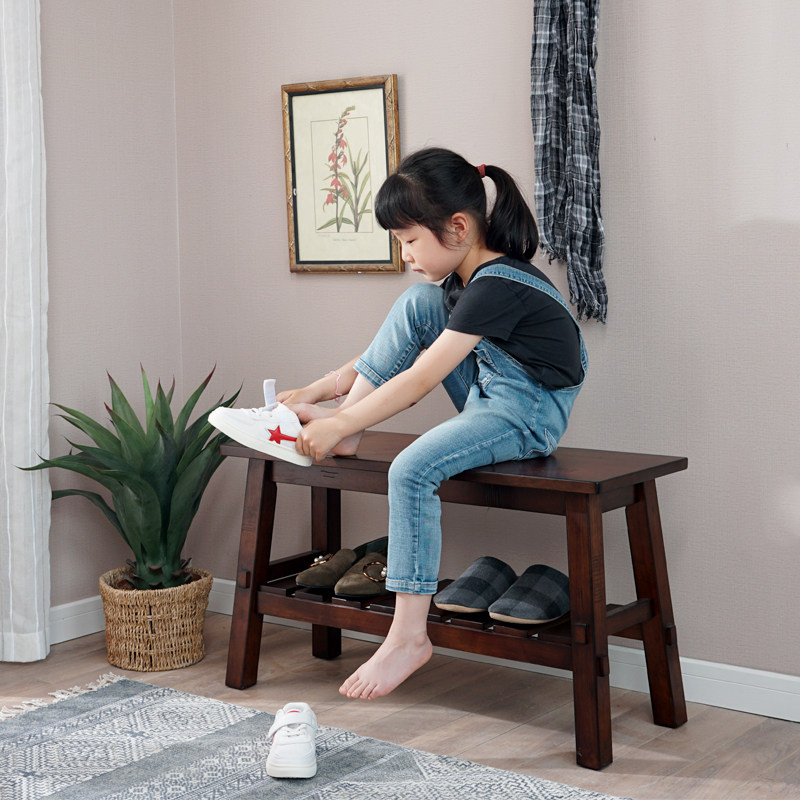 诺顿伯格旗舰店的优惠券大全—实木换鞋凳小户型穿鞋凳美式玄关试鞋凳