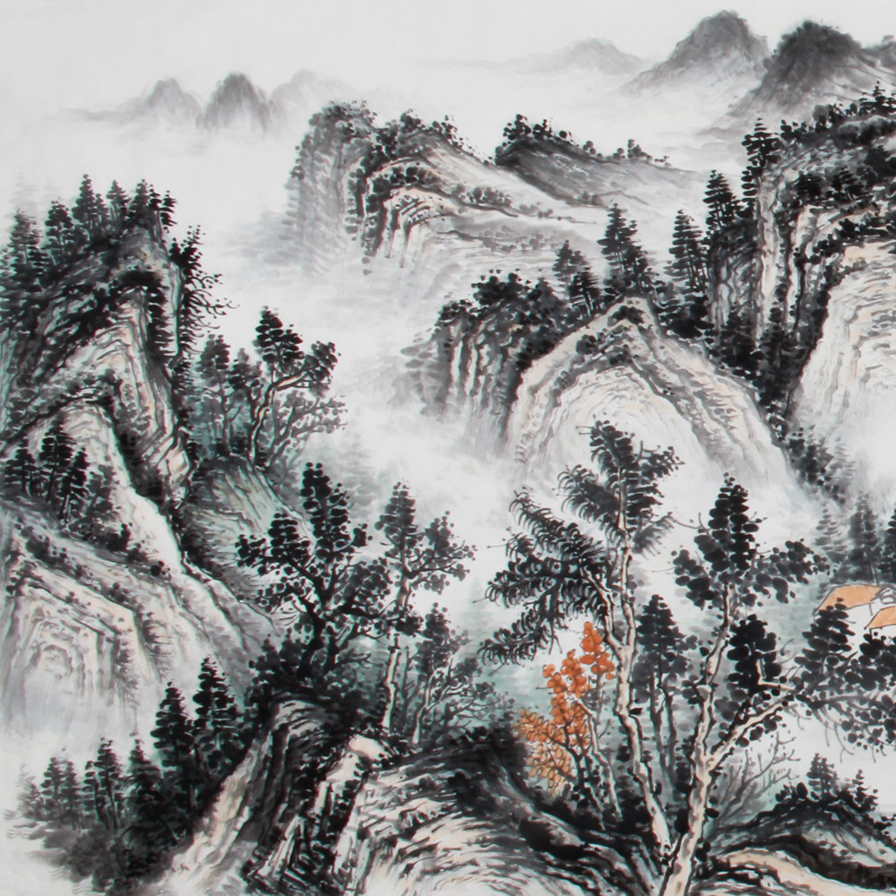 张临光《精品山水小六尺系列 春山烟云》