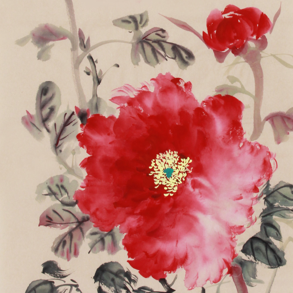 李子玉《精品牡丹四条屏》