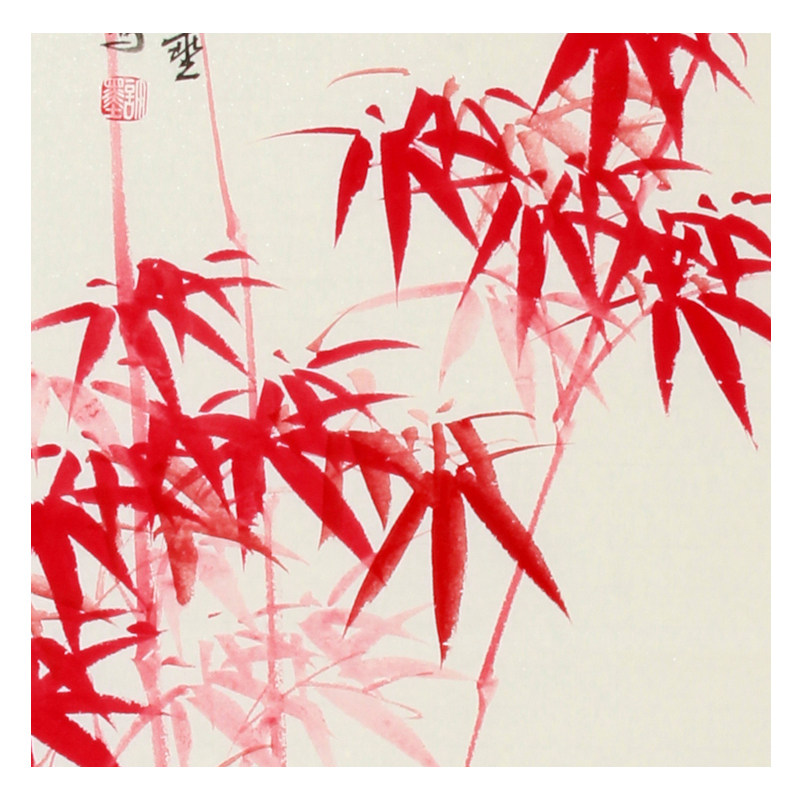 双十二许墨《精品花鸟竹子四条屏》河南名家